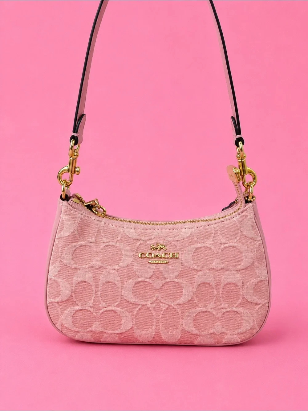 COACH Pink Signature Shoulder Bag